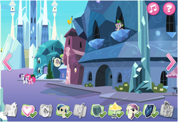 Size: 673x462 | Tagged: safe, pinkie pie, rarity, spike, g4, official, crystal empire, game