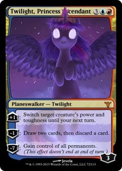 Size: 375x523 | Tagged: safe, artist:jevela, twilight sparkle, alicorn, pony, g4, magic the gathering, planeswalker, twilight sparkle (alicorn)