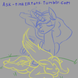 Size: 800x800 | Tagged: safe, artist:tinkertots, fluttershy, princess luna, g4, 30 minute art challenge, brushie