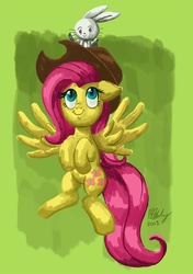 Size: 700x993 | Tagged: safe, artist:projectzuel, angel bunny, fluttershy, g4, hat