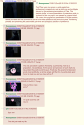 Size: 695x1034 | Tagged: safe, pinkie pie, twilight sparkle, g4, /mlp/, 4chan, 4chan screencap, funny, parody, thread, v for vendetta, win