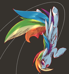 Size: 466x500 | Tagged: safe, artist:kolshica, rainbow dash, pony, g4, action pose, female, flying, solo