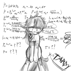 Size: 1000x1000 | Tagged: safe, artist:thattagen, twilight sparkle, g4, clothes, math, science, sketch, socks, tardy, thermodynamics