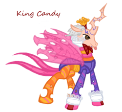 Size: 600x549 | Tagged: safe, artist:serhalu, pony, changelingified, king candy, male, solo, wreck-it ralph