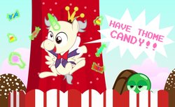 Size: 1141x700 | Tagged: safe, artist:alisonwonderland1951, crossover, king candicorn, king candy, magic, ponified, sour bill, sugar rush, vector, wreck-it ralph
