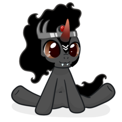 Size: 600x600 | Tagged: safe, artist:hudoyjnik, king sombra, pony, unicorn, g4, male, sitting, solo, young sombra, younger