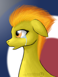 Size: 900x1200 | Tagged: safe, artist:adalbertus, spitfire, pony, g4, crying, female, mare, solo