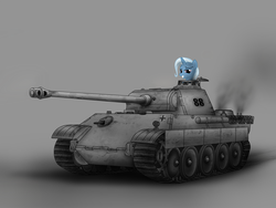 Size: 2688x2016 | Tagged: safe, artist:filincool, trixie, g4, grin, panther (tank), tank (vehicle)