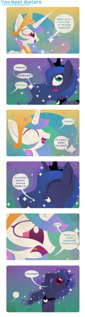 301865 Safe Artistfoxy Noxy Princess Celestia Princess Luna G4 Comic Dialogue Duo