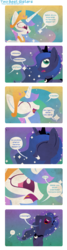 Size: 1500x5600 | Tagged: safe, artist:foxy-noxy, princess celestia, princess luna, g4, comic, dialogue, duo, female, open mouth, pun, siblings, sisters, speech bubble