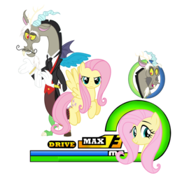 Size: 1024x1024 | Tagged: safe, artist:artmagetommy, discord, fluttershy, g4, disney, kingdom hearts, simple background, transparent background, vector