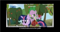 Size: 641x349 | Tagged: safe, screencap, spike, twilight sparkle, g4, chat, youtube caption