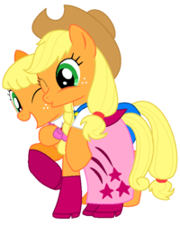 Size: 542x677 | Tagged: safe, artist:magic-kristina-kw, applejack, oc, g4