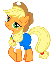 Size: 496x600 | Tagged: safe, artist:magic-kristina-kw, applejack, earth pony, pony, g4, female, solo