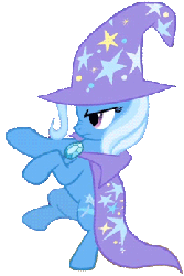 Size: 233x348 | Tagged: artist needed, safe, trixie, pony, unicorn, g4, animated, bipedal, cape, clothes, female, gif, hat, hooves, simple background, solo, standing, transparent background, trixie's cape, trixie's hat, vector