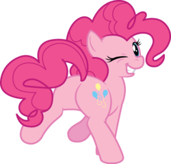 Size: 458x437 | Tagged: safe, artist:darkpandax, pinkie pie, earth pony, pony, g4, balloonbutt, butt, female, mare, plot, raised leg, simple background, solo, transparent background, vector, wink