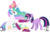 Size: 1600x1010 | Tagged: safe, artist:90sigma, artist:infinitoa, princess celestia, twilight sparkle, alicorn, pony, unicorn, g4, bedroom eyes, blushing, female, magic, mare, ship:twilestia, simple background, smiling, socks, striped socks, transparent background, undressing, vector