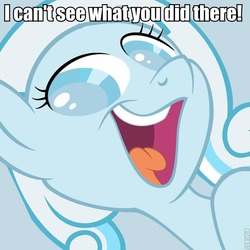 Size: 600x600 | Tagged: safe, oc, oc only, oc:snowdrop, pegasus, pony, blind, blind joke, caption, female, filly, funny, i see what you did there, image macro, looking at you, meme, pun, simple background, smeel, smiling, solo, text, we are going to hell