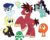 Size: 1004x795 | Tagged: safe, artist:alisonwonderland1951, alicorn, pony, armor, calhoun, crossover, fix-it felix jr., hero's duty, ponified, q*bert, sour bill, sugar rush, vanellope von schweetz, wreck-it ralph