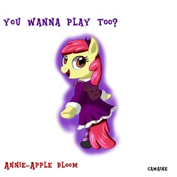 Size: 1000x1000 | Tagged: safe, artist:camaine, apple bloom, earth pony, pony, g4, annie hastur, female, league of legends, solo