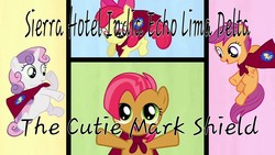 Size: 1280x720 | Tagged: safe, apple bloom, babs seed, scootaloo, sweetie belle, g4, cutie mark crusaders, the shield, wwe