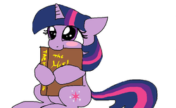 Size: 956x588 | Tagged: safe, artist:pinki3-pi3, twilight sparkle, pony, g4, blushing, book, cute, female, solo