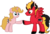 Size: 1024x704 | Tagged: safe, artist:alisonwonderland1951, oc, oc only, oc:blast furnace, oc:loriety, pegasus, pony, unicorn, hoofbump, request, simple background, smiling, spread wings, transparent background, unshorn fetlocks