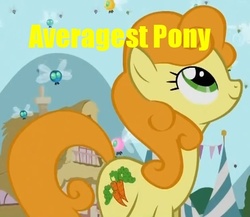 Size: 515x447 | Tagged: safe, carrot top, golden harvest, g4, averagest pony, median, meme, subversion, text