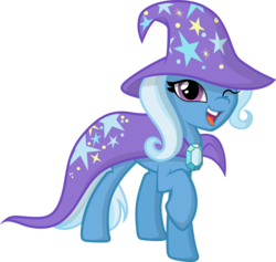 Size: 6323x6000 | Tagged: safe, artist:fehlung, artist:kp-shadowsquirrel, trixie, pony, unicorn, g4, absurd resolution, female, mare, simple background, smiling, solo, transparent background, vector, wink