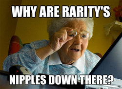 Size: 620x455 | Tagged: safe, image macro, implied crotchboobs, internet grandma surprise, meme