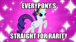 Size: 1136x640 | Tagged: safe, edit, edited screencap, screencap, rarity, pony, g4, sweet and elite, everypony's straight for rarity, image macro, solo
