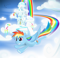 Size: 1049x1024 | Tagged: safe, artist:marnodor, rainbow dash, g4, flying