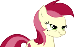 Size: 1500x947 | Tagged: safe, artist:kamartenn, roseluck, earth pony, pony, g4, bedroom eyes, female, nose wrinkle, show accurate, simple background, solo, transparent background, vector