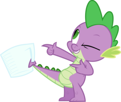 Size: 6000x5056 | Tagged: safe, artist:masem, spike, g4, just for sidekicks, absurd resolution, measuring cup, prehensile tail, simple background, tail hold, transparent background, vector, wink