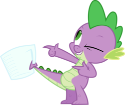 Size: 6000x5056 | Tagged: safe, artist:masem, spike, g4, just for sidekicks, my little pony: friendship is magic, absurd resolution, measuring cup, prehensile tail, simple background, tail hold, transparent background, vector, wink