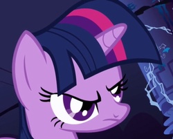 Size: 448x360 | Tagged: safe, screencap, twilight sparkle, pony, unicorn, g4, angry, bust, cropped, female, portrait, unicorn twilight