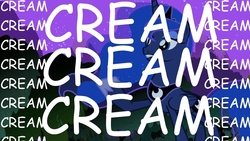 Size: 1280x720 | Tagged: safe, princess luna, g4, comic sans, cream, luna covered in cream, text, wall of text