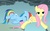 Size: 1280x806 | Tagged: safe, screencap, fluttershy, rainbow dash, pegasus, pony, dragonshy, g4, my little pony: friendship is magic, butt touch, faceful of ass, female, lidded eyes, mare, out of context, pushing, rump push