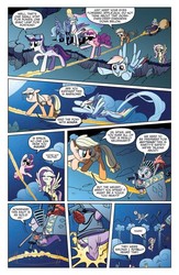 Size: 584x898 | Tagged: safe, idw, official comic, applejack, fluttershy, pinkie pie, princess celestia, princess luna, rainbow dash, spike, twilight sparkle, g4, spoiler:comic, spoiler:comic06, nightmare rarity (arc), official preview, s1 luna, shield