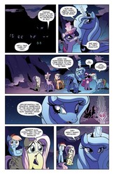 Size: 584x898 | Tagged: safe, idw, official comic, applejack, fluttershy, pinkie pie, princess luna, rainbow dash, twilight sparkle, g4, spoiler:comic, spoiler:comic06, nightmare rarity (arc), official preview, s1 luna