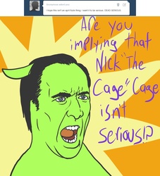 Size: 1000x1102 | Tagged: safe, april fools, hate mail for twist, nicolas cage, ponified