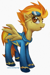 Size: 512x766 | Tagged: safe, artist:catscratchpony, spitfire, pony, g4, female, simple background, solo