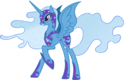 Size: 1600x1024 | Tagged: dead source, safe, artist:doctorxfizzle, nightmare moon, trixie, alicorn, pony, g4, alicornified, nightmare trixie, nightmarified, race swap, trixiecorn