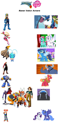 Size: 3144x6000 | Tagged: safe, big macintosh, chief thunderhooves, iron will, princess luna, rarity, shining armor, soarin', star catcher, earth pony, pony, g3, g4, airman.exe, andrew francis, bass.exe, cutman.exe, exploitable meme, g3 to g4, generation leap, gutsman.exe, lenore zann, maddy (mega man), male, matt hill, mega man (series), megaman battle network, megaman nt warrior, megaman.exe, mr.match, peter new, roll.exe, same voice actor, savageman.exe, scott mcneil, shademan.exe, spoutman.exe, stallion, tabitha st. germain, tora, trevor devall