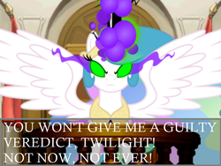 Size: 800x600 | Tagged: safe, princess celestia, g4, ace attorney, courtroom, crossover, text, witness