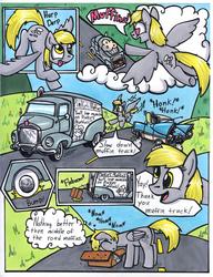 Size: 2568x3344 | Tagged: safe, artist:sketchywolf-13, derpy hooves, pinkie pie, pegasus, pony, g4, comic, eating, female, mare, muffin