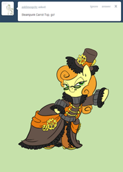 Size: 500x697 | Tagged: safe, artist:carnifex, carrot top, golden harvest, g4, april fools, clothes, dress, steampunk