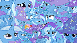 Size: 1366x768 | Tagged: safe, artist:rarity6195, trixie, pony, unicorn, g4, multeity, trixie army, wallpaper