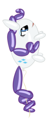 Size: 1313x3196 | Tagged: safe, artist:michinix, rarity, balloon pony, inflatable pony, pony, unicorn, g4, balloon, inanimate tf, simple background, solo, transformation, transparent background