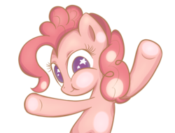Size: 2100x1600 | Tagged: safe, artist:spikedmauler, pinkie pie, earth pony, pony, g4, female, fourth wall, leaning on the fourth wall, mare, pie, simple background, solo, transparent background